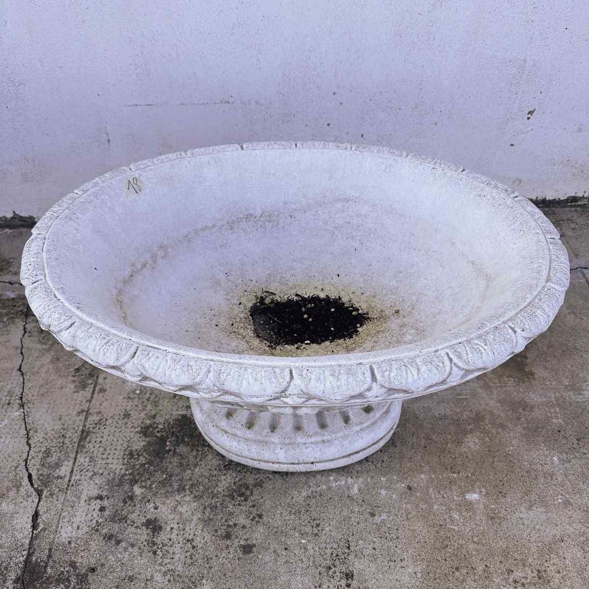 Large Bowl Garden Vase In Marble Powder And Cement photo Garden Decor