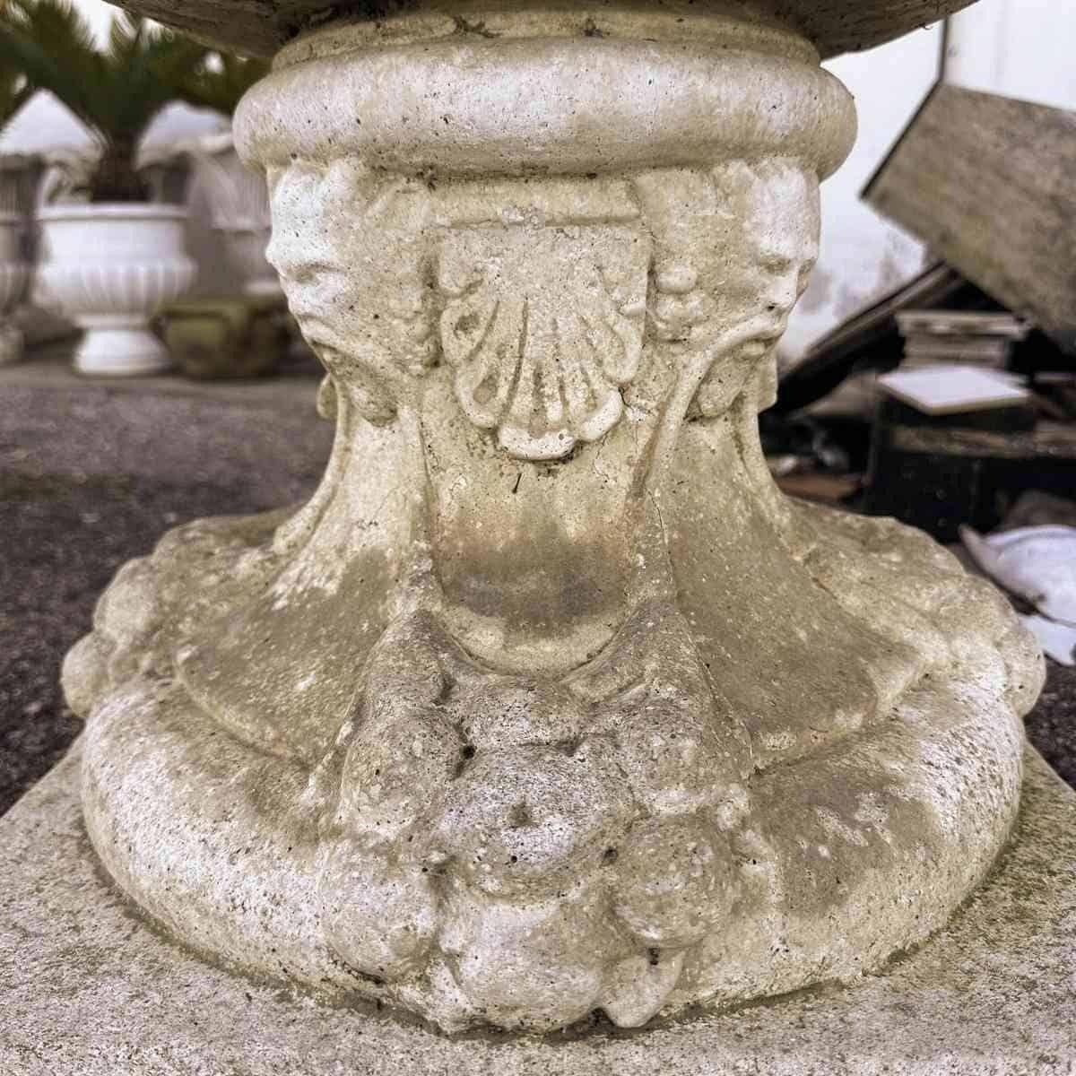 Large Stone And Cement Vase, A Majestic Presence To Decorate Gardens Or Courtyards With Classic Style. photo furniture