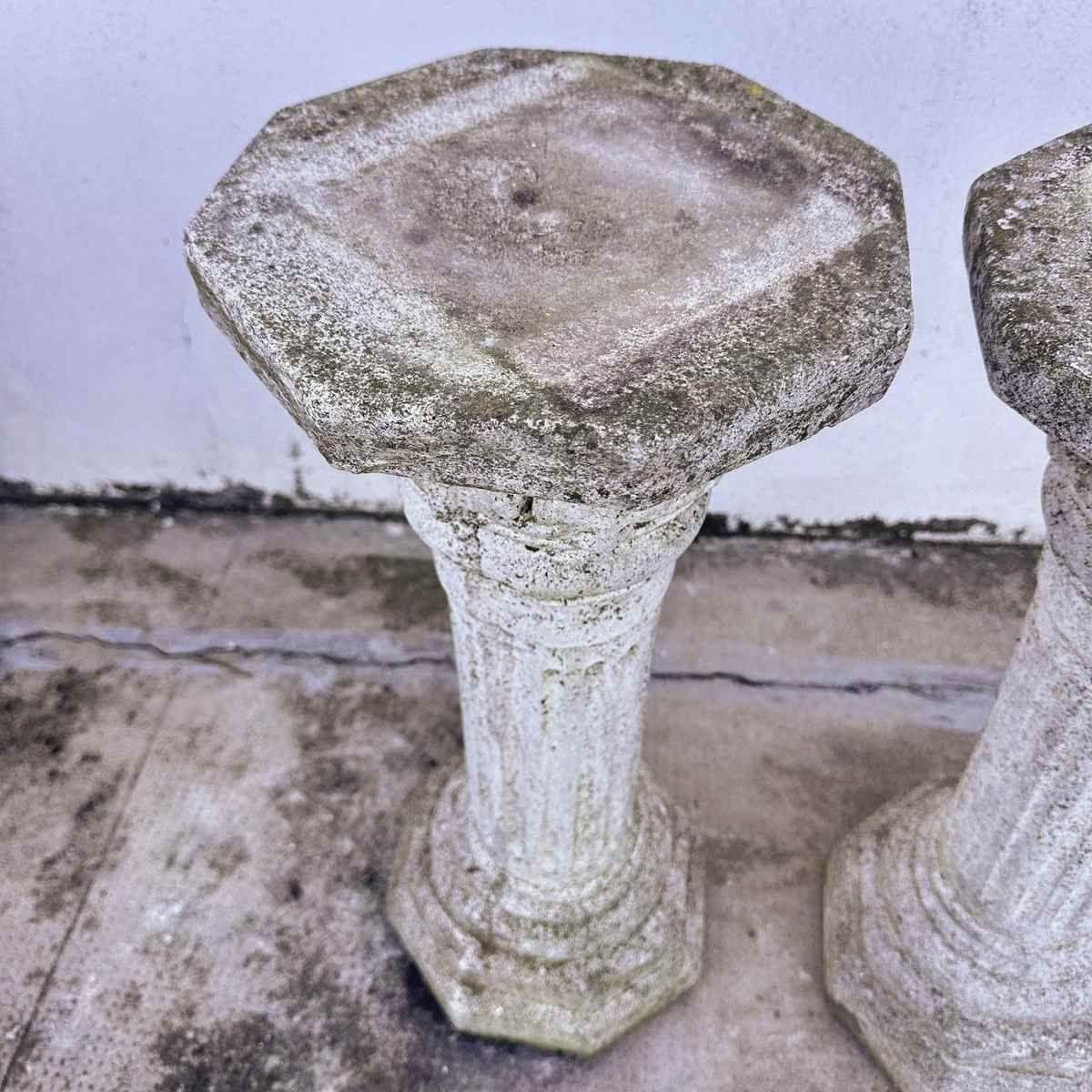 Pair Of Classic Twin Stone Columns, Perfect For Roman Style Entrances Or Gardens. photo 696.0