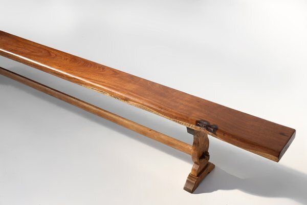 Antique French Long Elm Monastery Bench, 1850 photo furniture