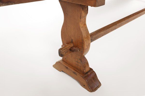 Antique French Long Elm Monastery Bench, 1850 photo vinterior