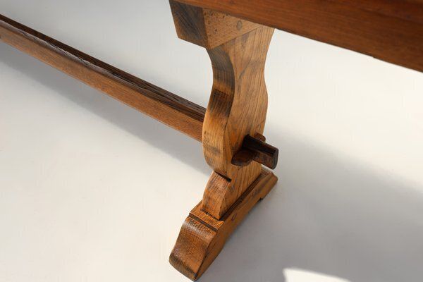 photo furniture Antique French Long Elm Monastery Bench, 1850