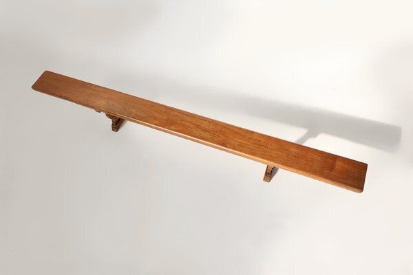 photo buy Antique French Long Elm Monastery Bench, 1850