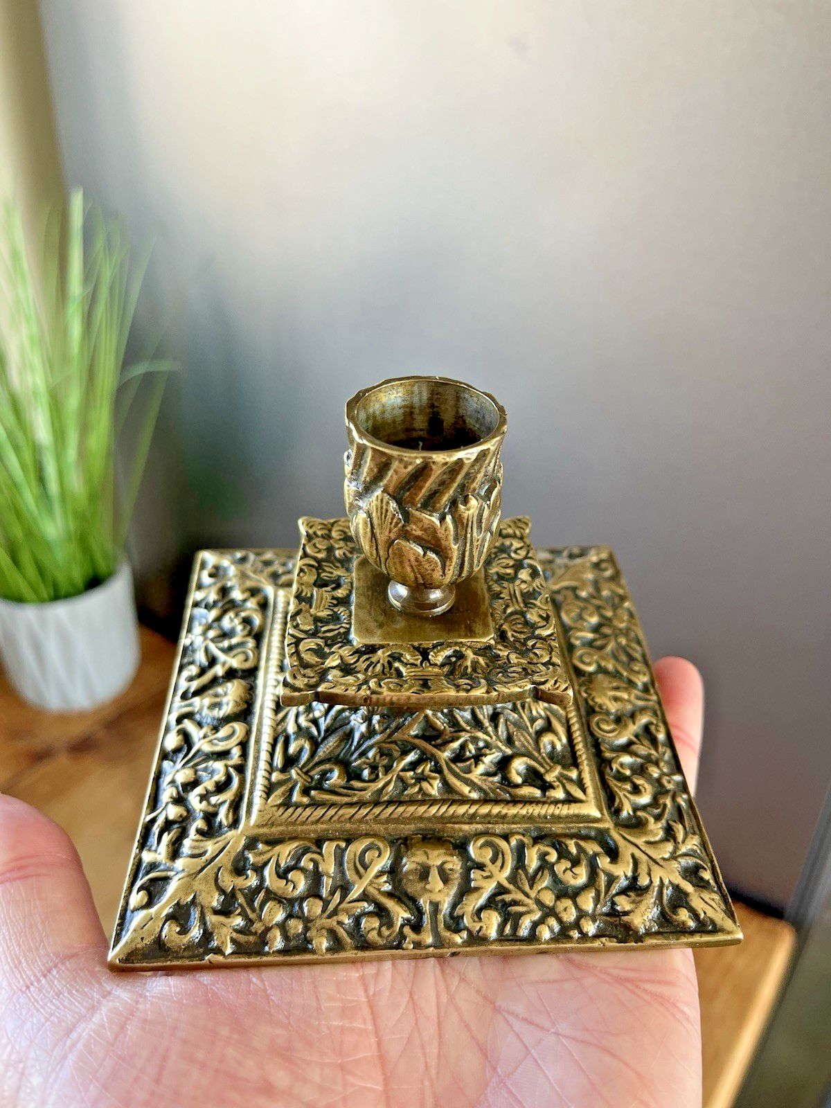 Quality Antique Brass Acanthus Candlestick Candle Holder William Tonks & Sons photo 55.0