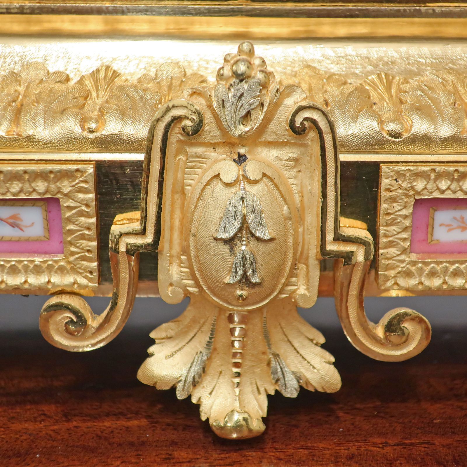 French Bronze Gilt & Porcelain Mantel Clock By Japy Freres photo vinterior