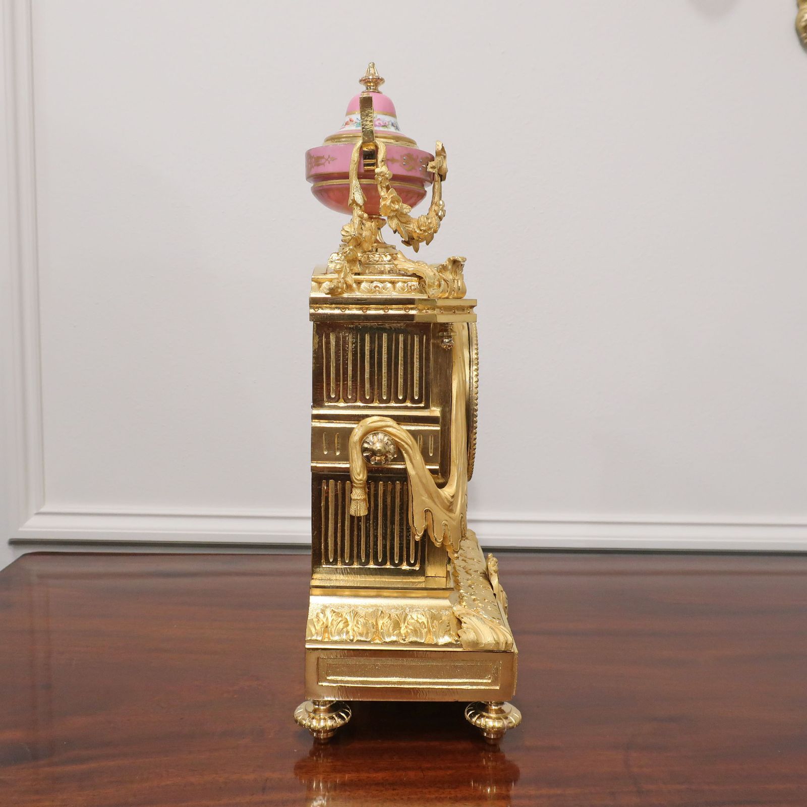 photo buy French Bronze Gilt & Porcelain Mantel Clock By Japy Freres
