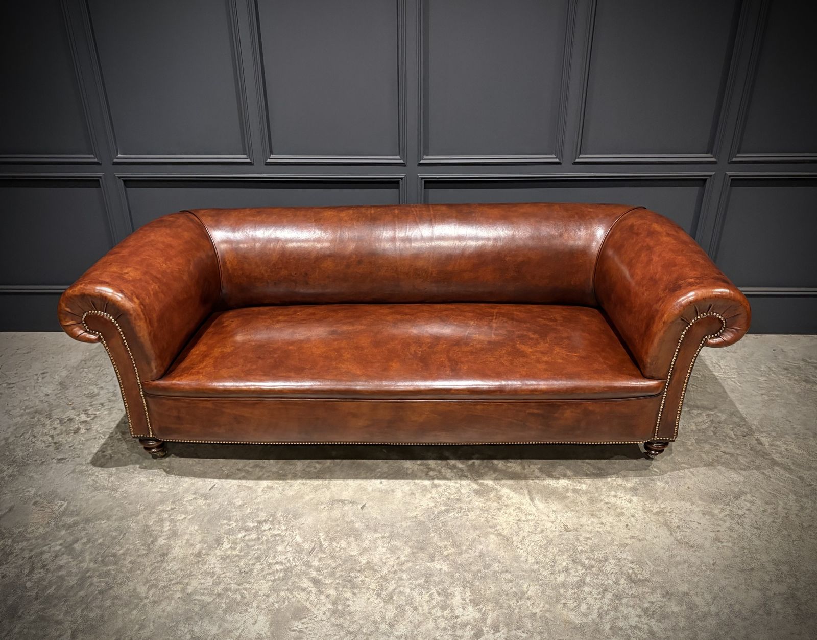 Genuine Victorian Brown Leather Sofa photo 4500.0