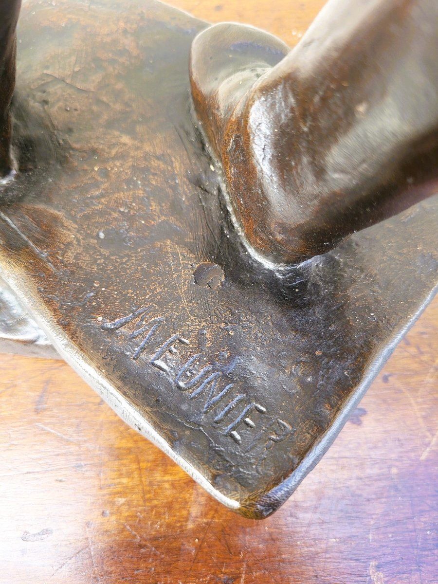 C Meunier, The Stevedore Of The Port Of Antwerp, Signed Bronze, 19th Century photo Art