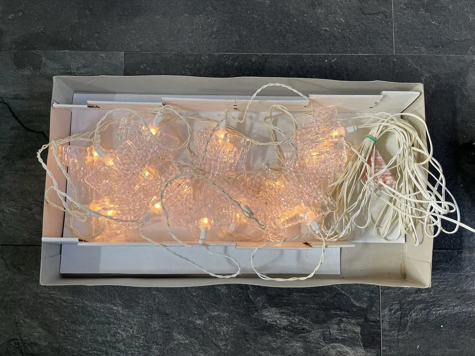 photo for sale 20 Vintage Hanging Melting Icicle Christmas Tree Fairy Lights Xmas Decorations