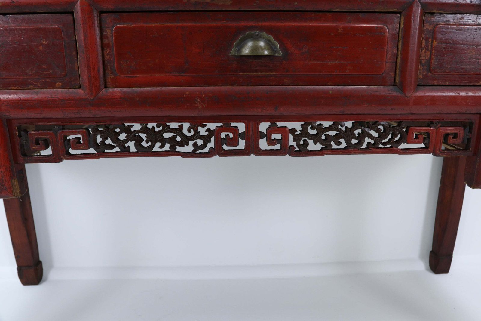 photo for sale Early 20th Century Red Lacquered Chinese Console Table