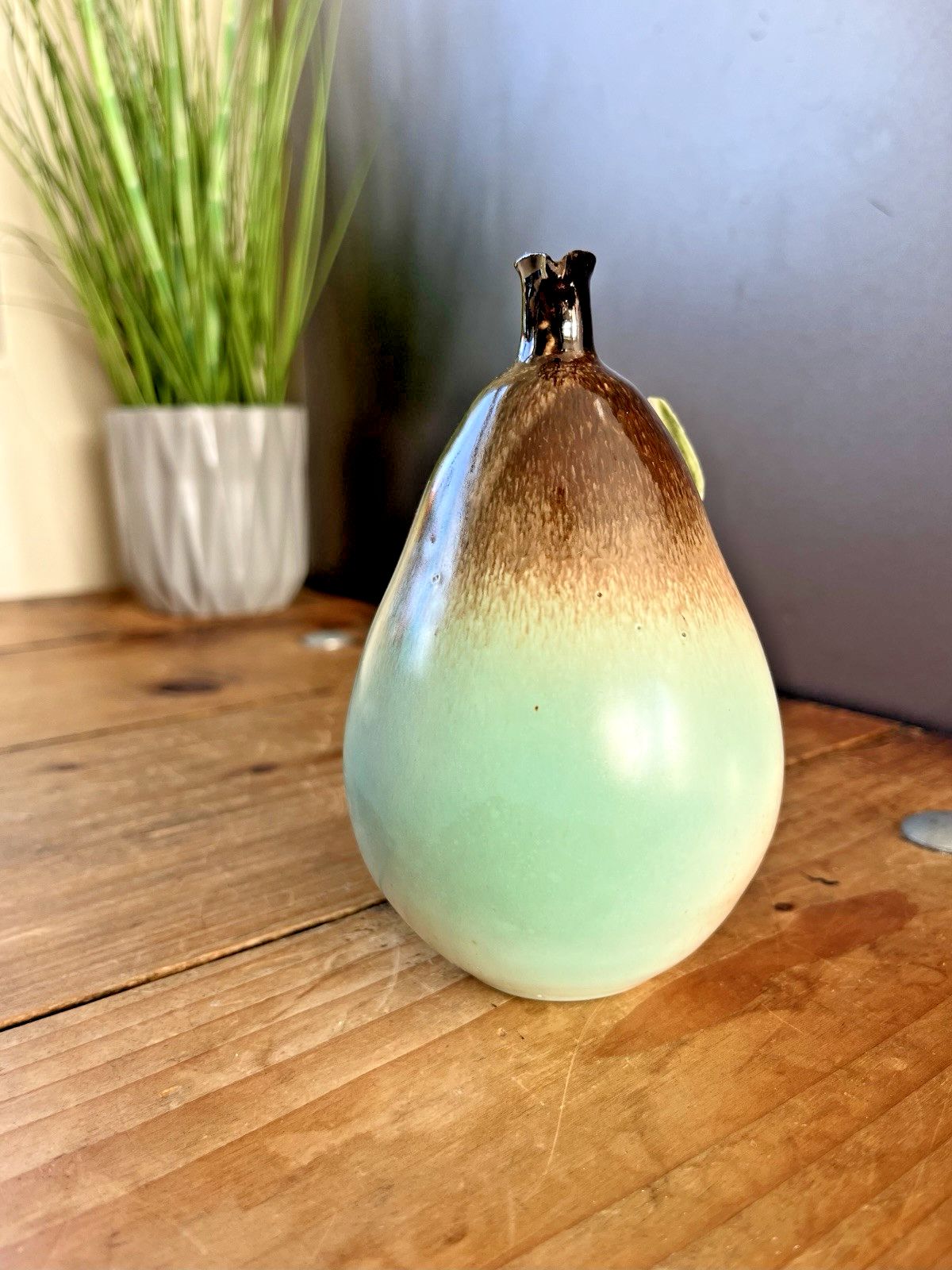 Vintage Humfrey Wakefield Scilly Studio Pottery Pear Artificial Faux Fruit Model photo for sale
