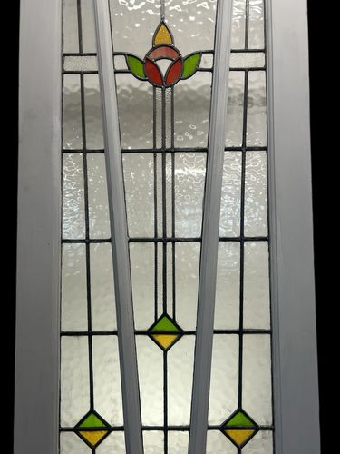 Art Deco Stained Glass Door Antique  Reclaimed Period Internal Vestibule Refurb photo 2054.0