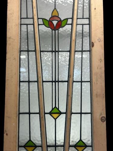 2054.0 Art Deco Stained Glass Door Antique  Reclaimed Period Internal Vestibule Refurb photo