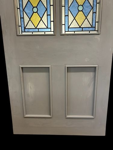 3245.0 Victorian Stained Glass Front Door Antique Period Reclaimed Wooden Refurbished photo