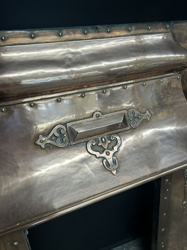 photo furniture Antique Copper Fireplace Surround Art Nouveau Victorian Period Reclaimed Insert