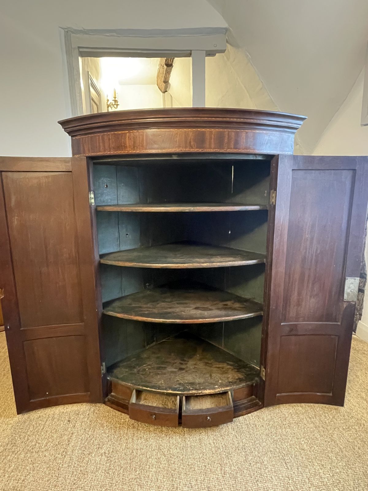 Antique Mahogany Corner Cupboard   Reduced ! photo 330.0
