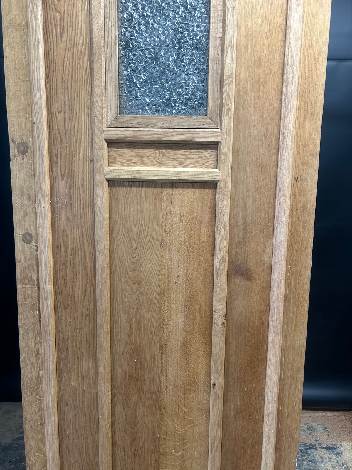 photo for sale Solid Oak Front Door Antique Period Reclaimed Wooden Glazed Cast Iron Refurb