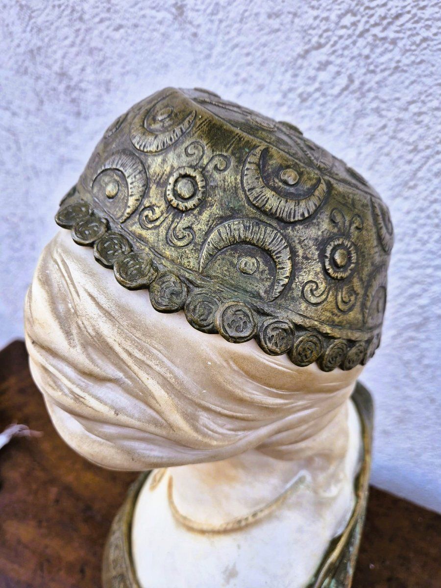 Charny, Bust Of An Oriental Woman In Marble, Late 19th Early 20th Century photo vinterior