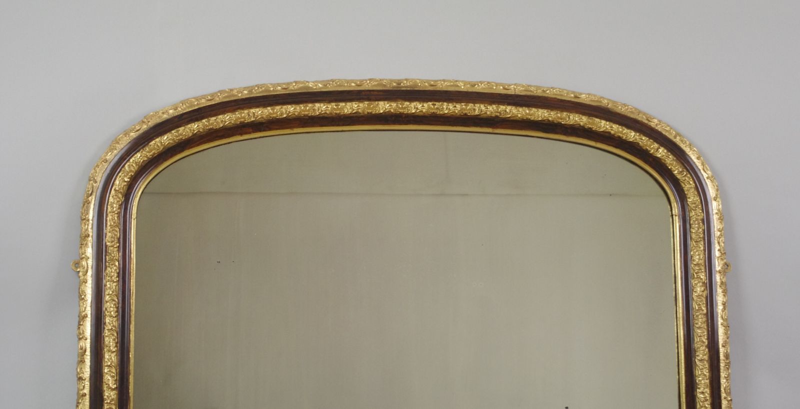 Victorian Simulated Wood And Parcel Gilt Arch Top Overmantle Mirror photo furniture