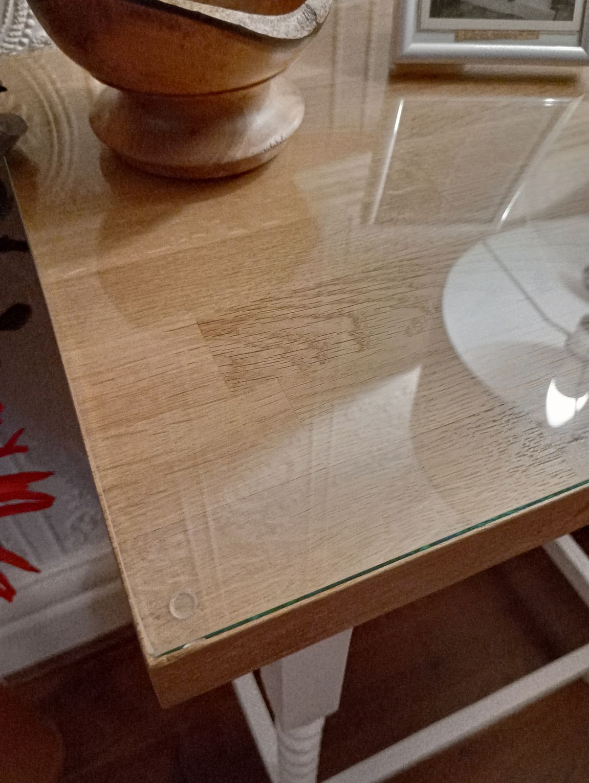 Anitque Oak Barley Twist Leg Side Table In Satin White With Solid Oak Glazed Top photo vinterior