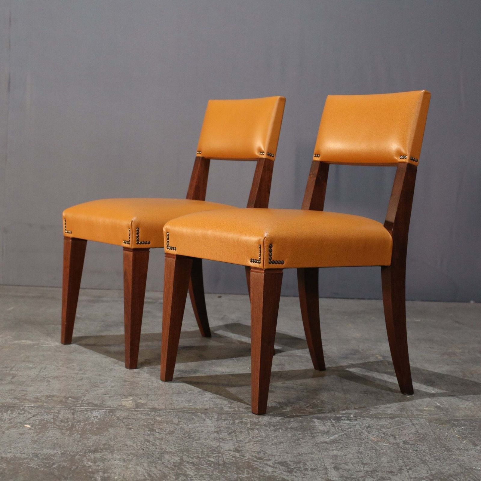 Caramel Brown Leather Chair, Set Of Eight photo Furniture