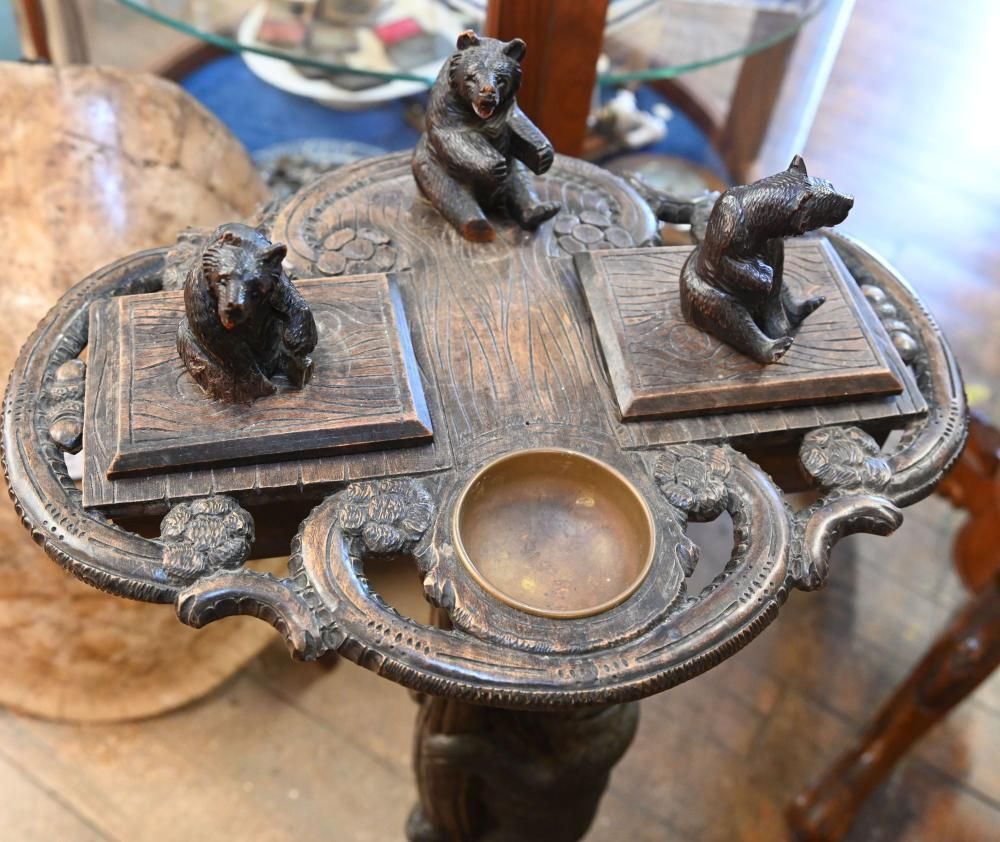 German Black Forest Tea Stand Side Table Carved 1840 photo furniture