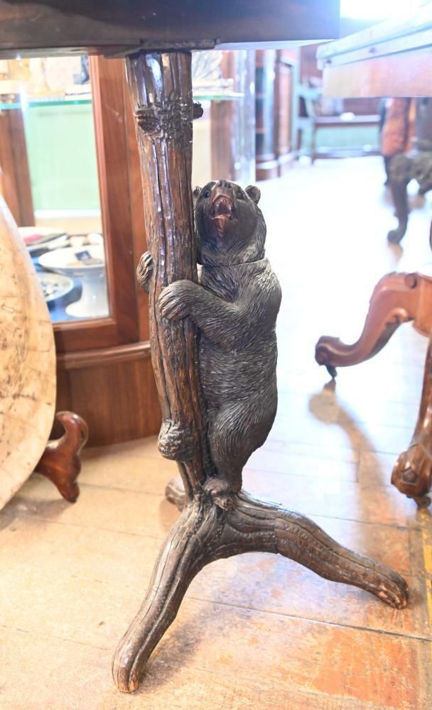 German Black Forest Tea Stand Side Table Carved 1840 photo vinterior