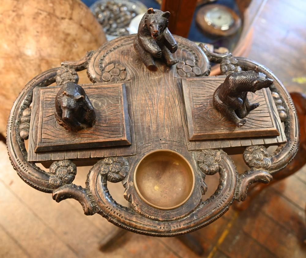German Black Forest Tea Stand Side Table Carved 1840 photo buy