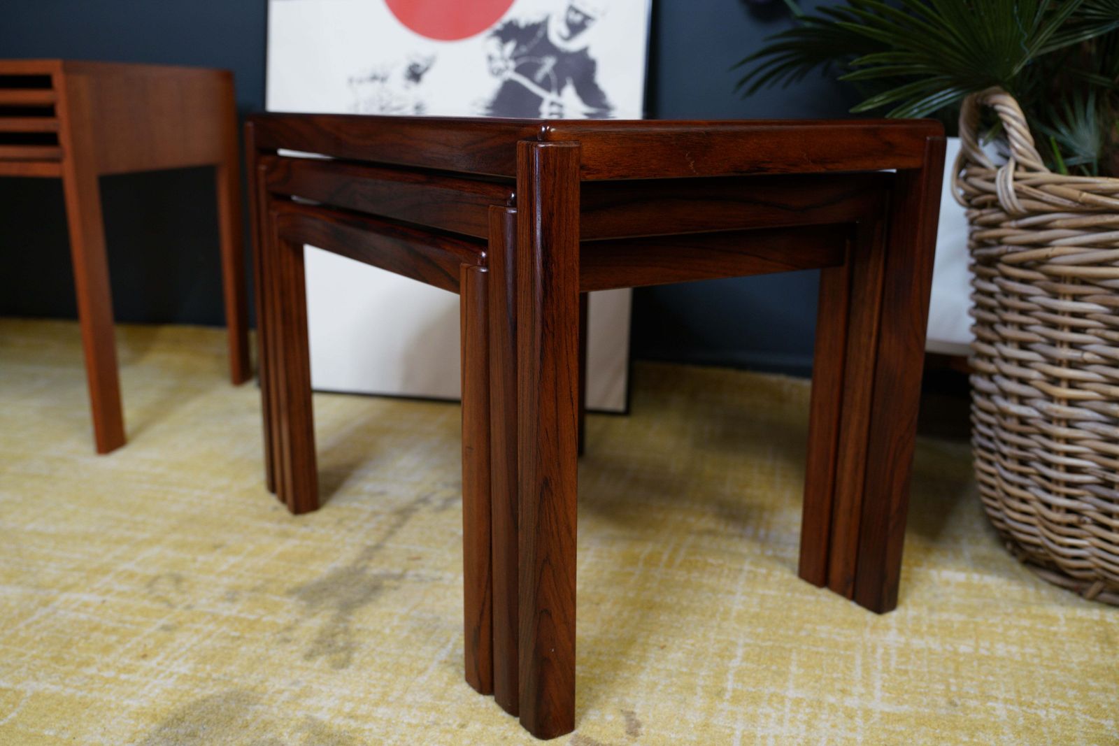 photo buy Danish Mid Century Rosewood Nest Of Tables By Vejle Stole Möbelfabrik, Denmark, 1960s – Set Of 3