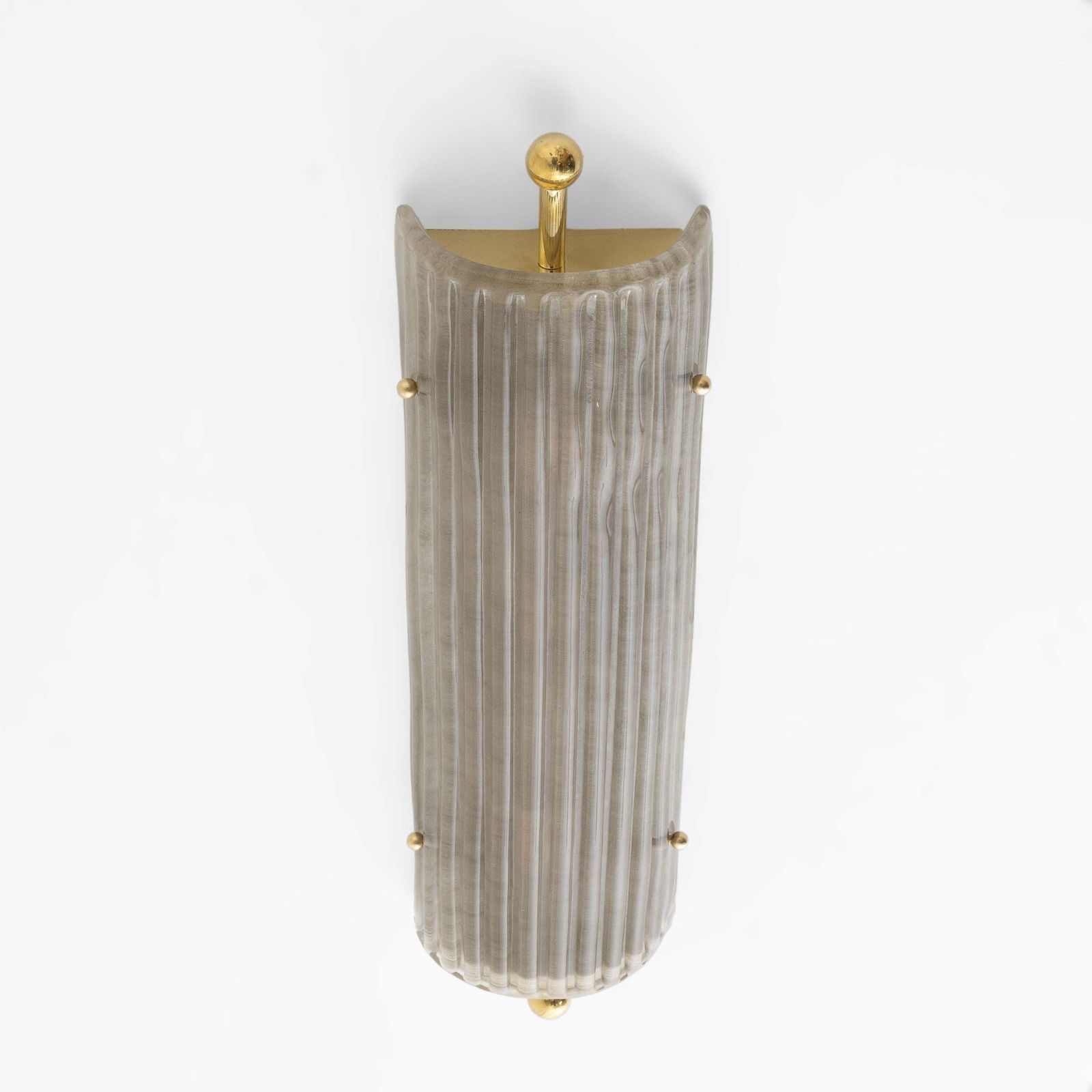 Pair Of Art Deco Style Smoked Murano Glass And Brass Sconces photo buy