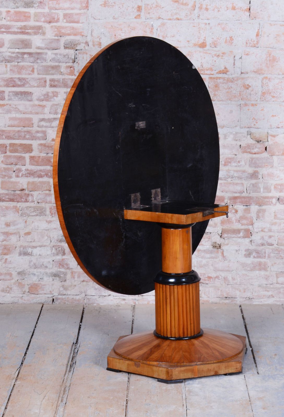 Furniture Restored Biedermeier Dining Table, Cherry Wood, Revived Polish, Czech, 1830s photo
