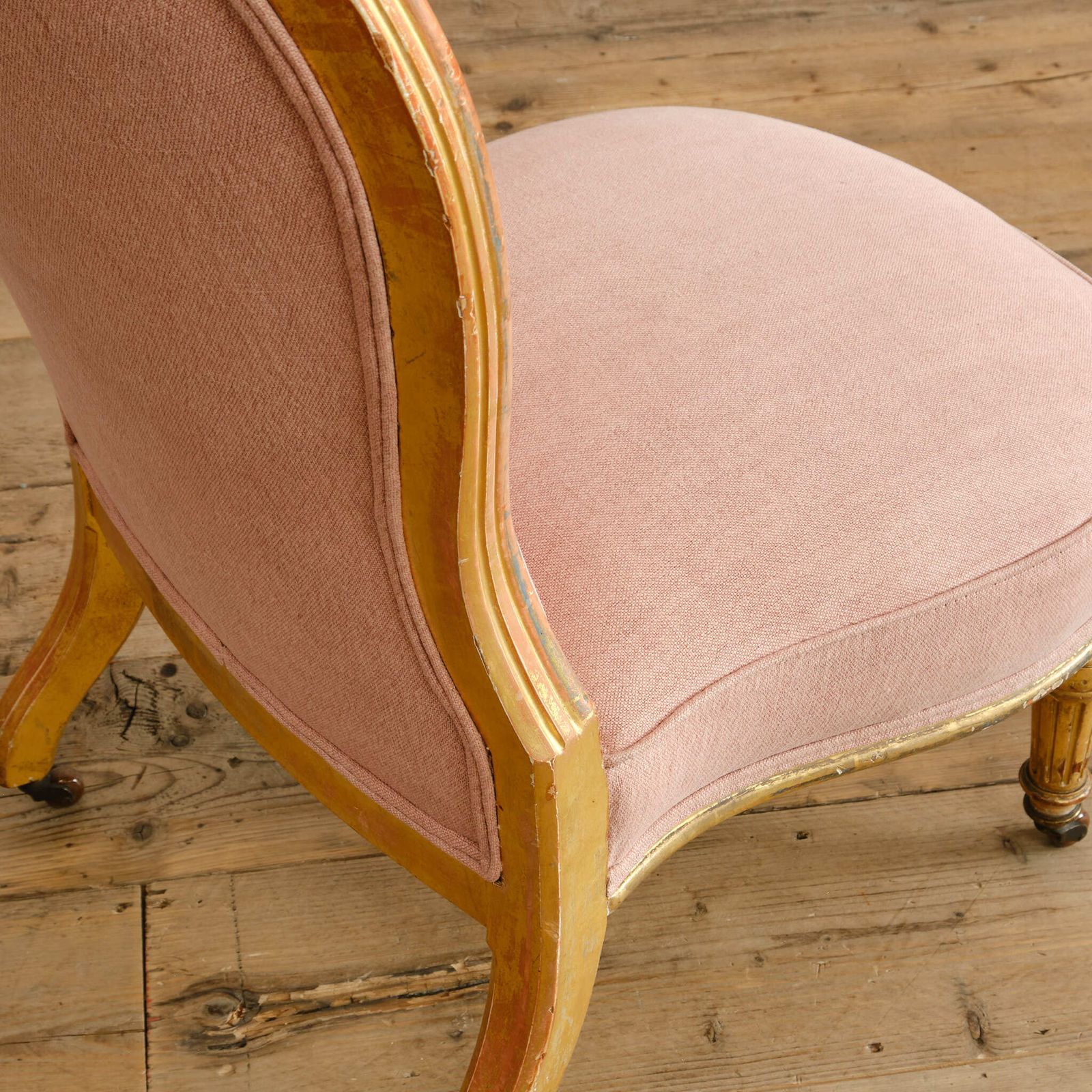 photo for sale 19th Century Giltwood Slipper Chair Attributed To Lamb Of Manchester