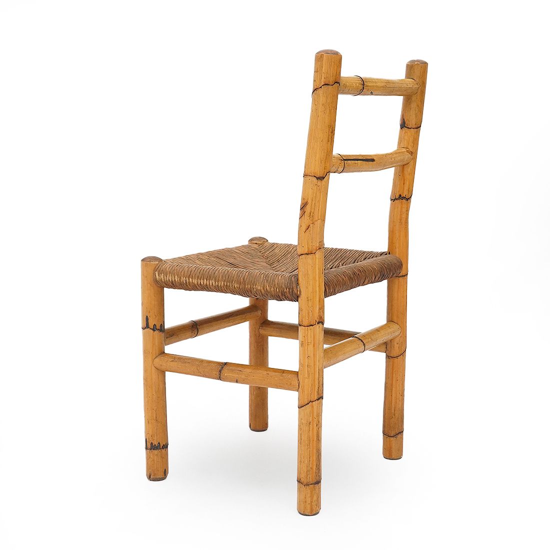 4 Chairs In Rattan And Woven Straw, 1960s photo buy