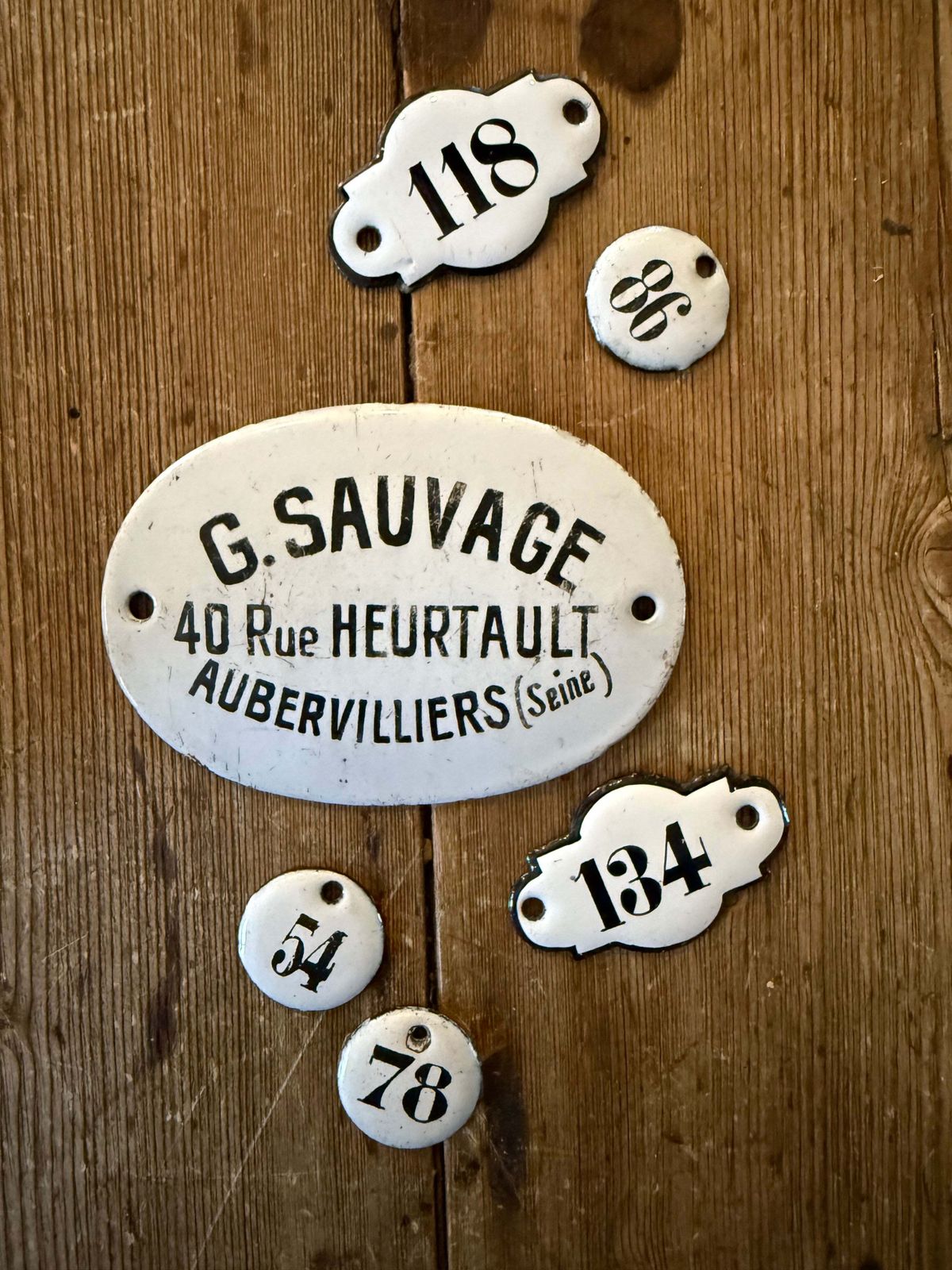 Vintage Parisian Hotel Room Numbers, Set Of 3 photo furniture