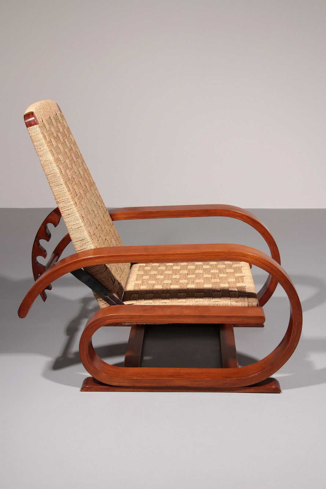 photo furniture An Exceptionally Rare Mahogany Recliner Crafted In Italy During The 1950s"