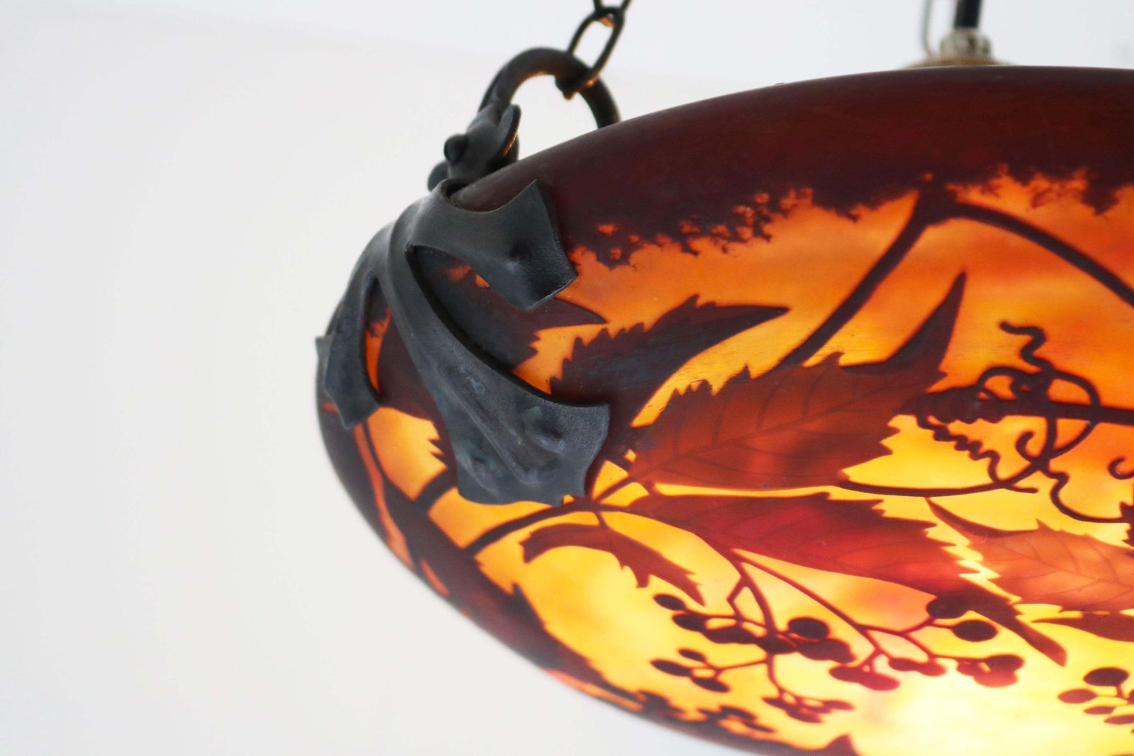 Antique Daum Nancy & Louis Majorelle Chandelier / Pendant Light Art Nouveau 1910 photo 5663.0