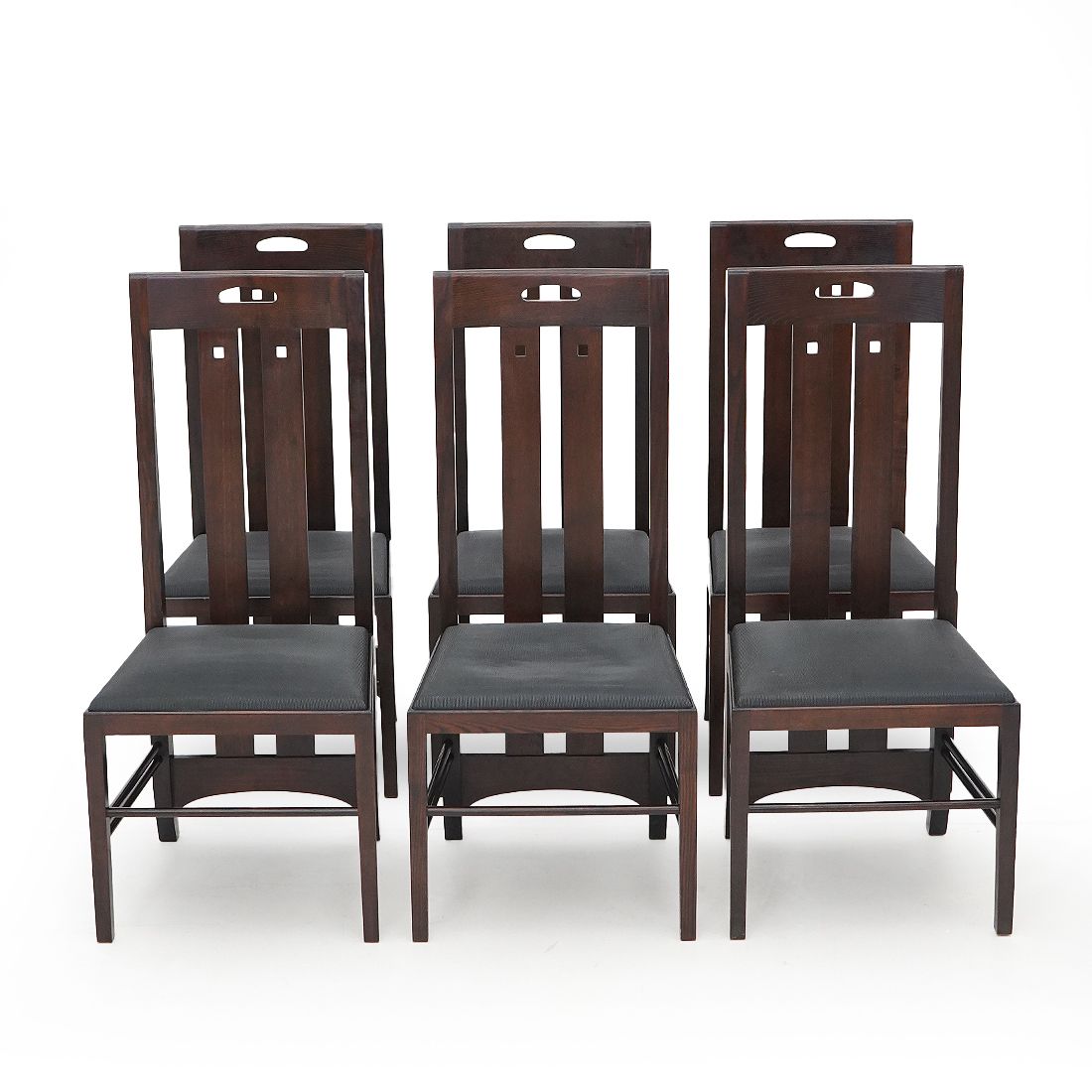 6 ‘Ingram’ Chairs By Charles Rennie Mackintosh For Cassina, 1980s photo furniture