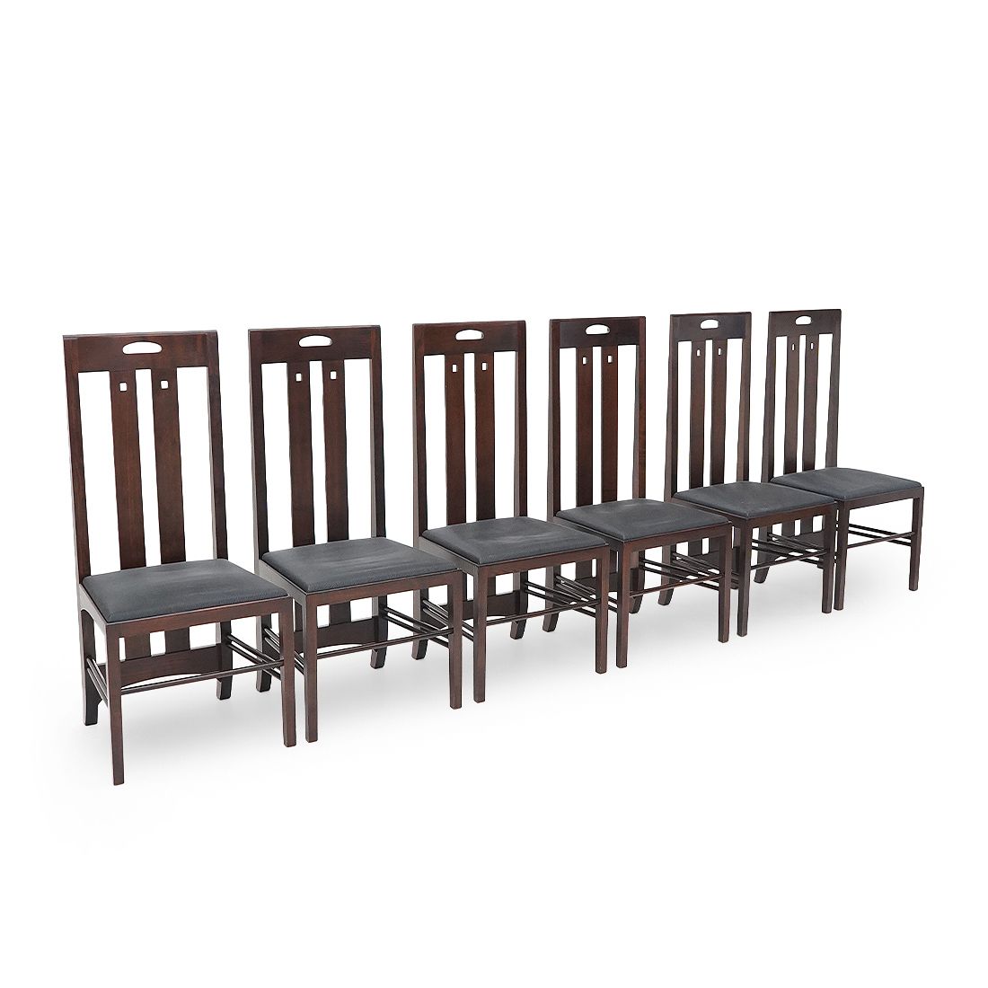 6 ‘Ingram’ Chairs By Charles Rennie Mackintosh For Cassina, 1980s
