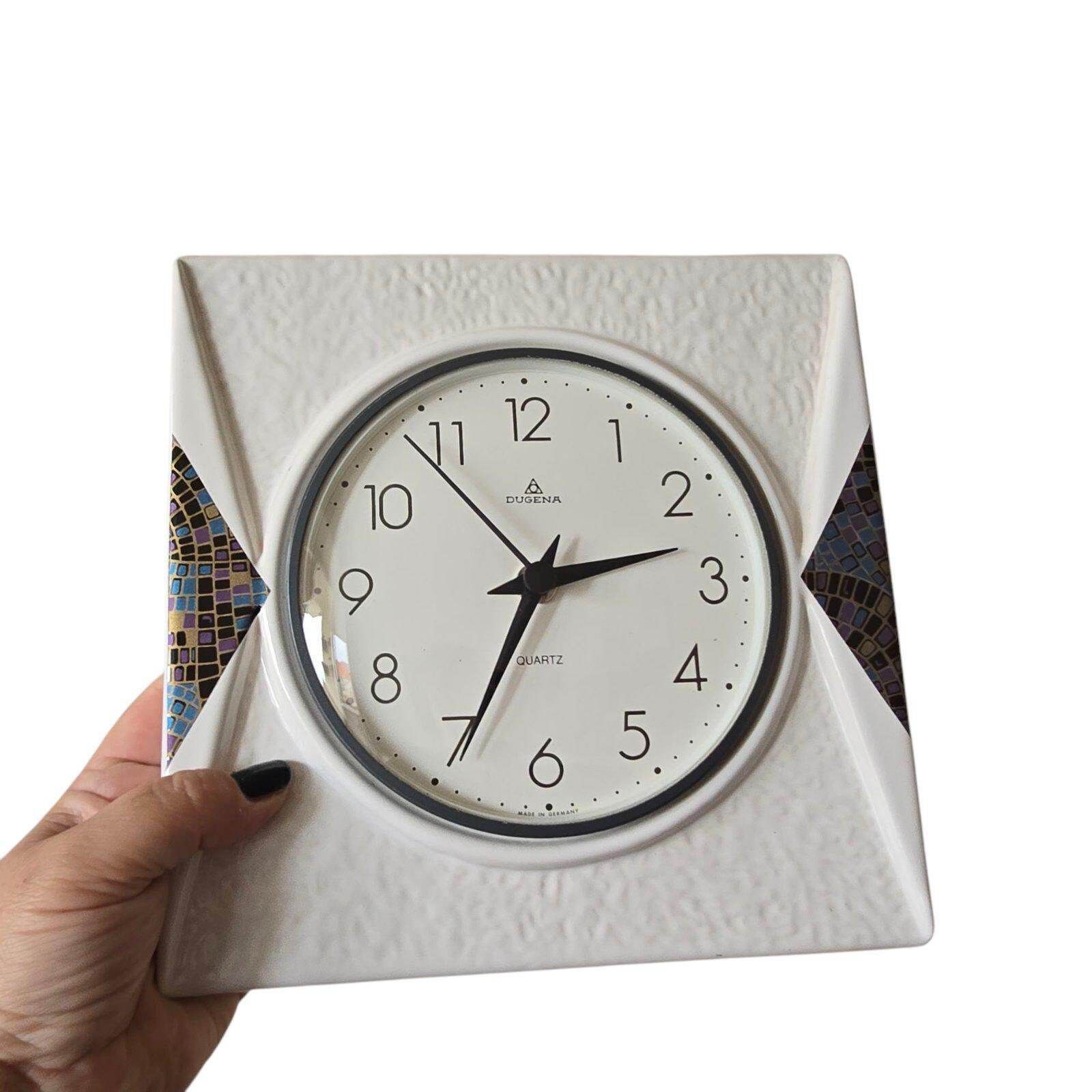Delightful Vintage Mid Century Germany Wall Clock Dugena 1980s photo vinterior