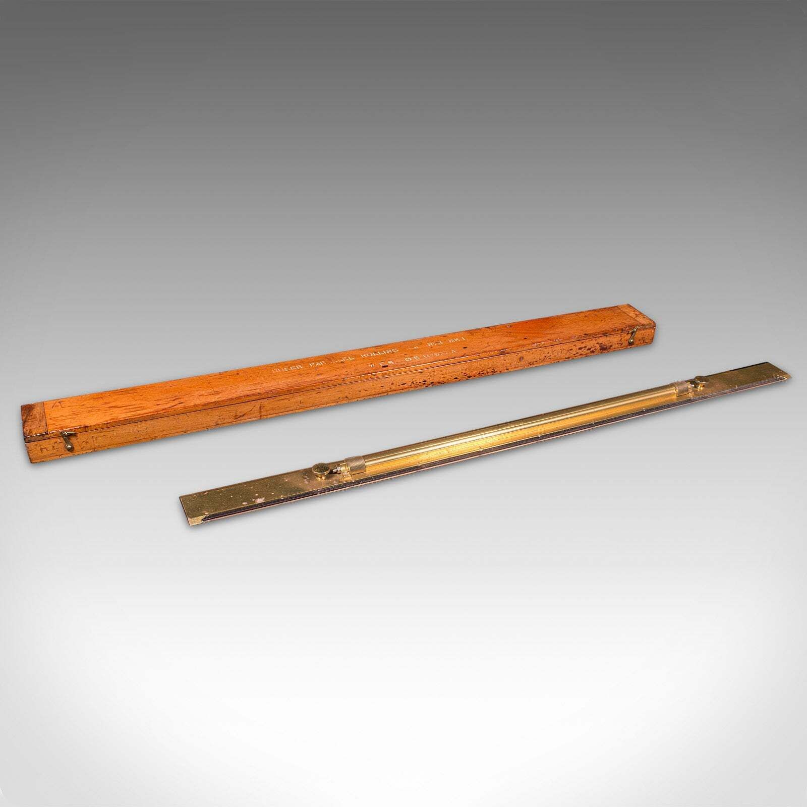 Antique Rolling Ruler, English Cartographer’s Instrument, Architect, Edwardian