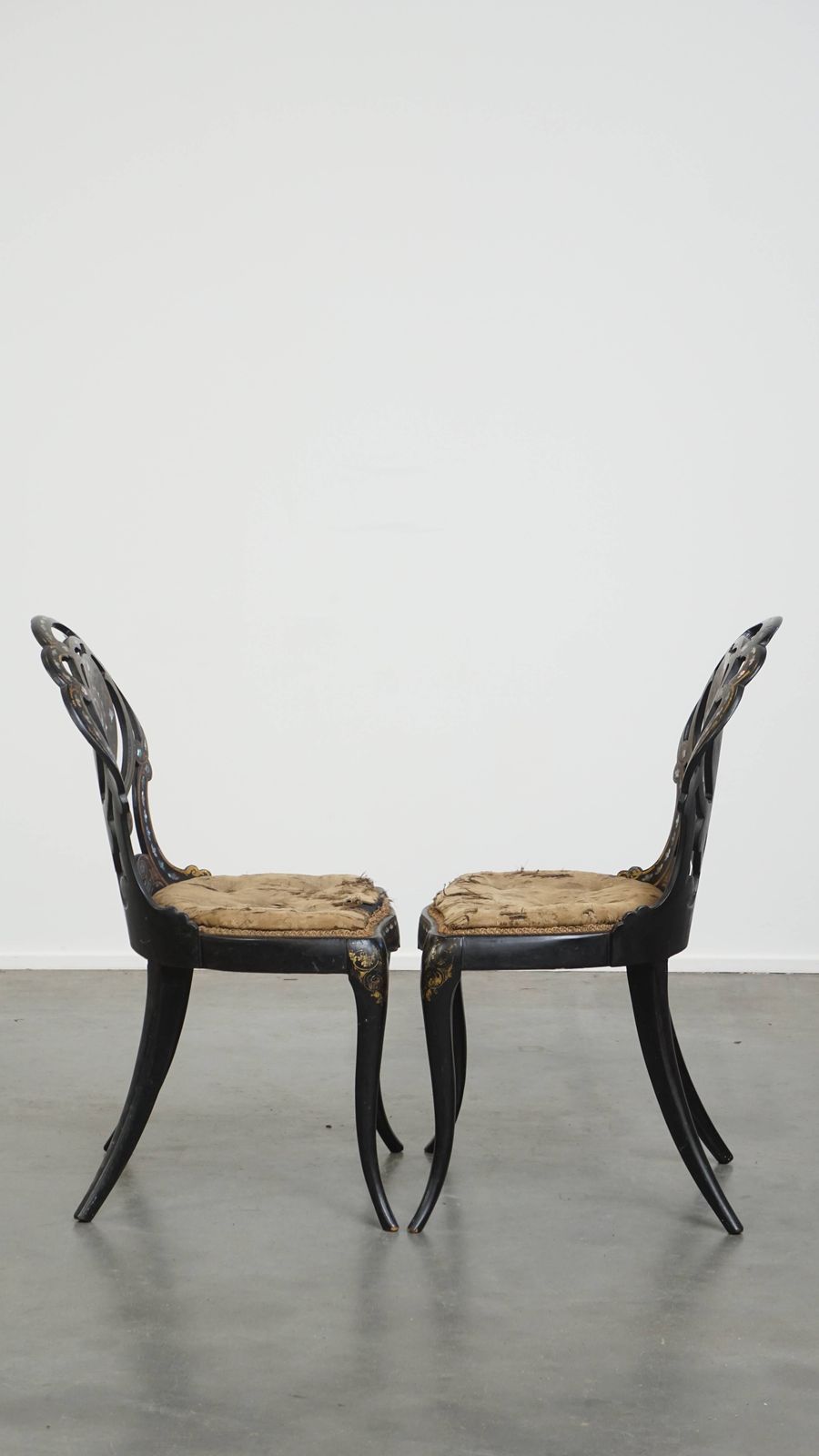 Set Of 2 Beautiful, Unique, Ornate Antique 19th Century English Chinoiserie Mother Of Pearl Chairs photo furniture