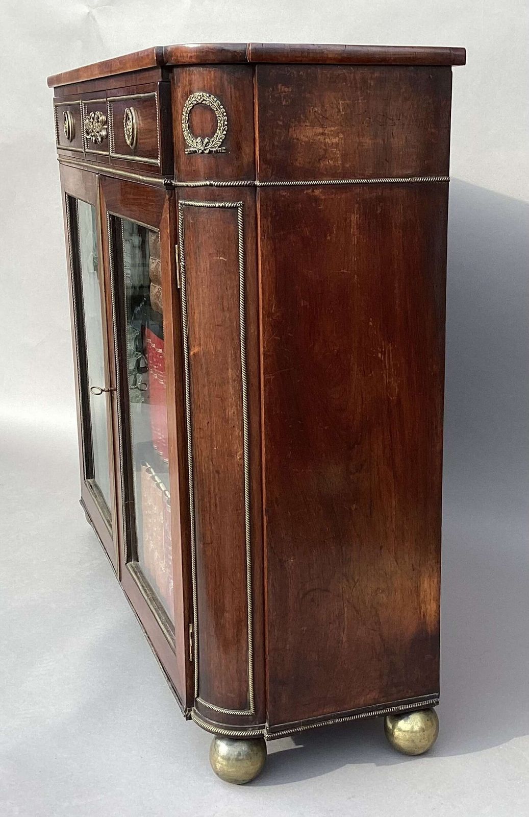 Furniture Good Regency Rosewood And Gilt Brass Mounted Side Cabinet photo