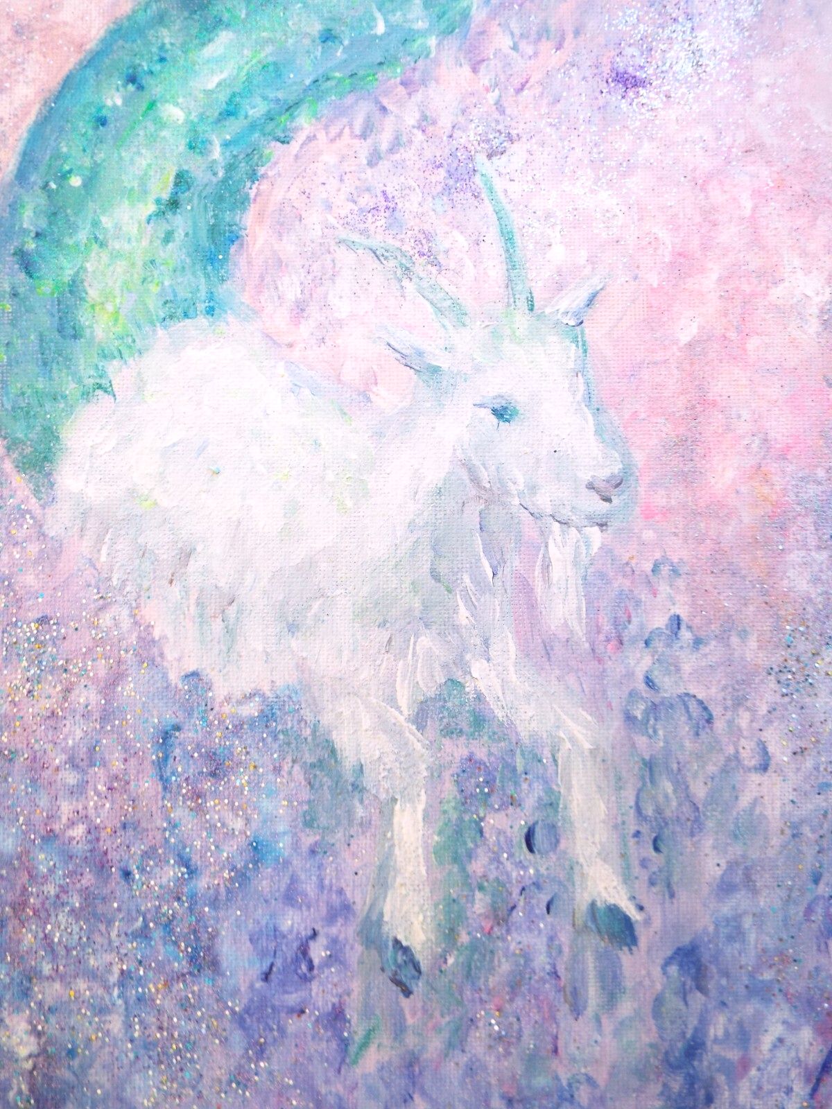 Capricorn Painting On Canvas Original Signed Framed  49cm X 39cm Andi J Lucas photo 156.0