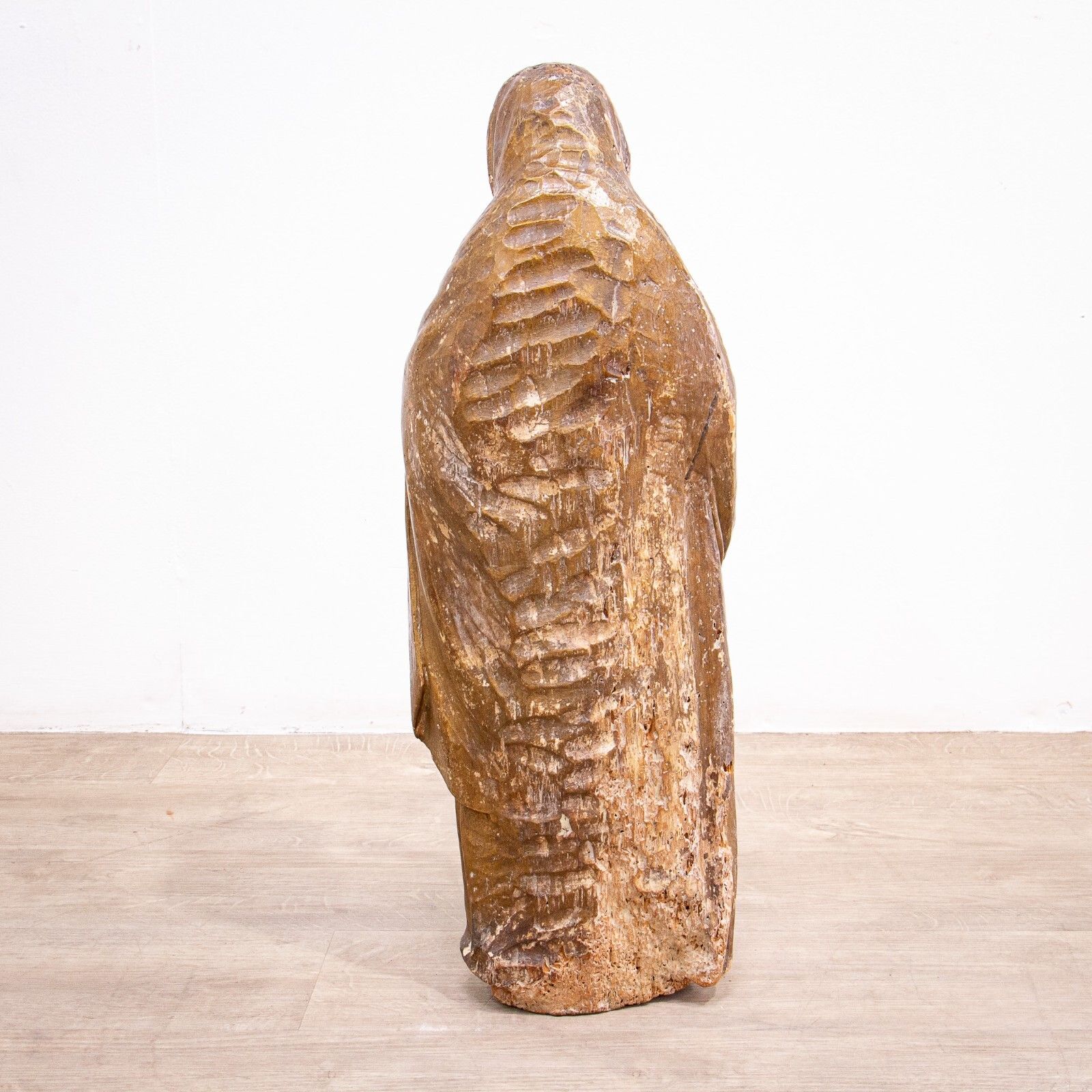 Painted 17th Century Carved Sculpture Of St. Anne photo for sale
