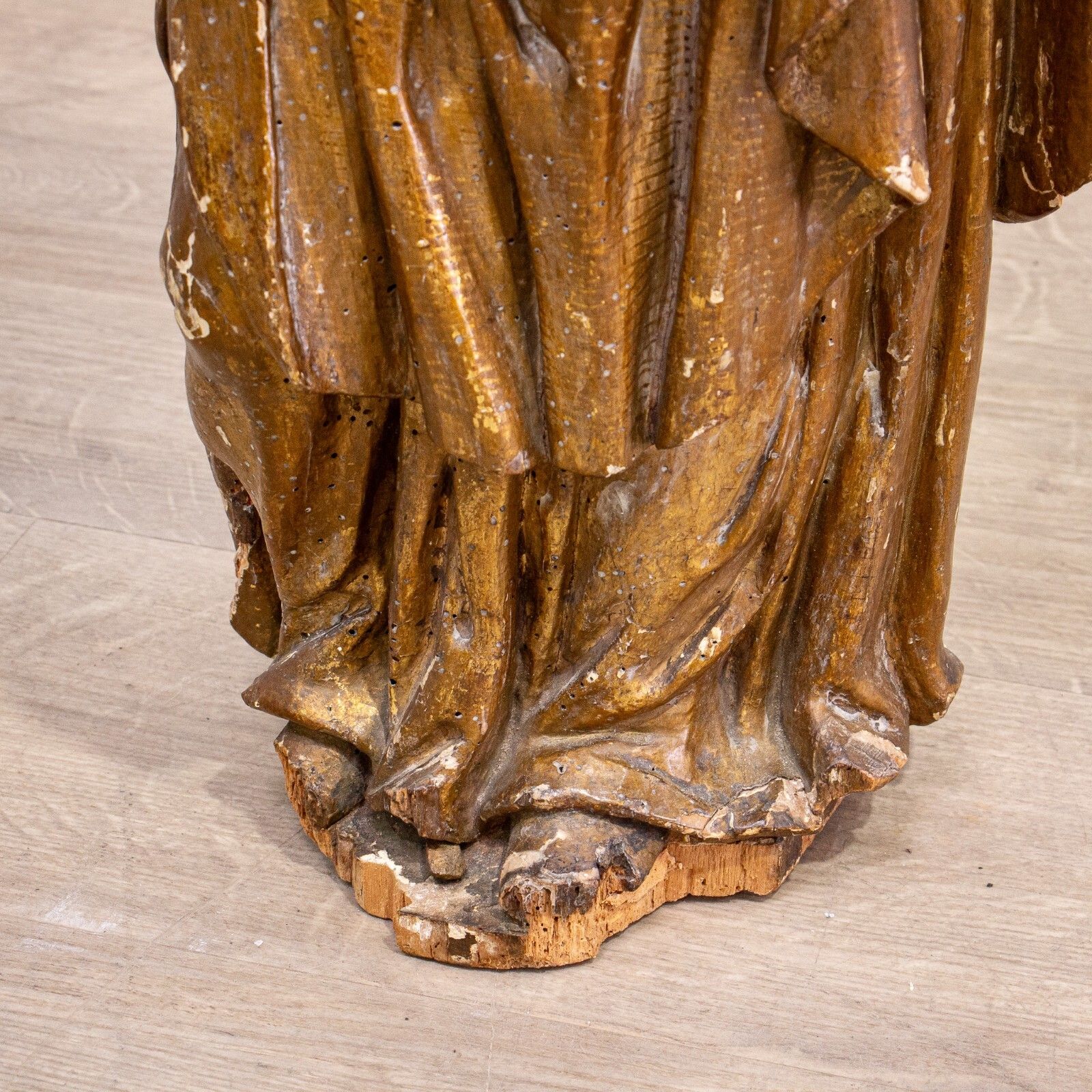 Painted 17th Century Carved Sculpture Of St. Anne photo buy
