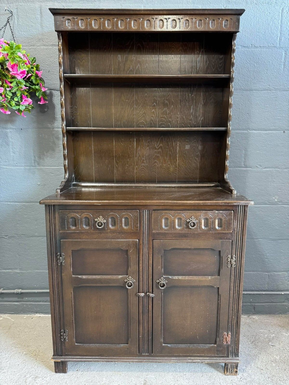 Vintage Welsh Dresser With Plate Racks Ready To Upcycle In Any Colour