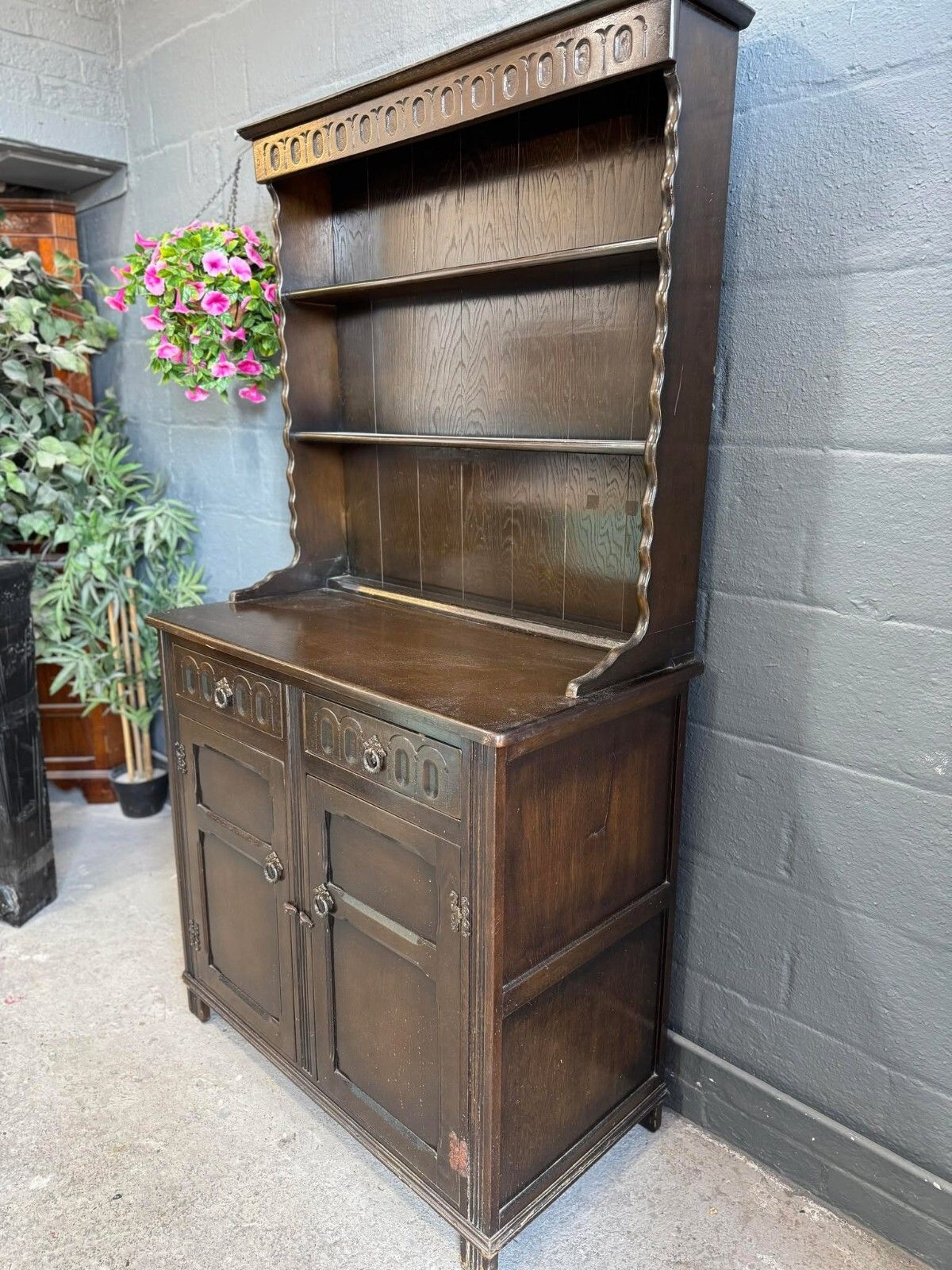 Vintage Welsh Dresser With Plate Racks Ready To Upcycle In Any Colour photo furniture