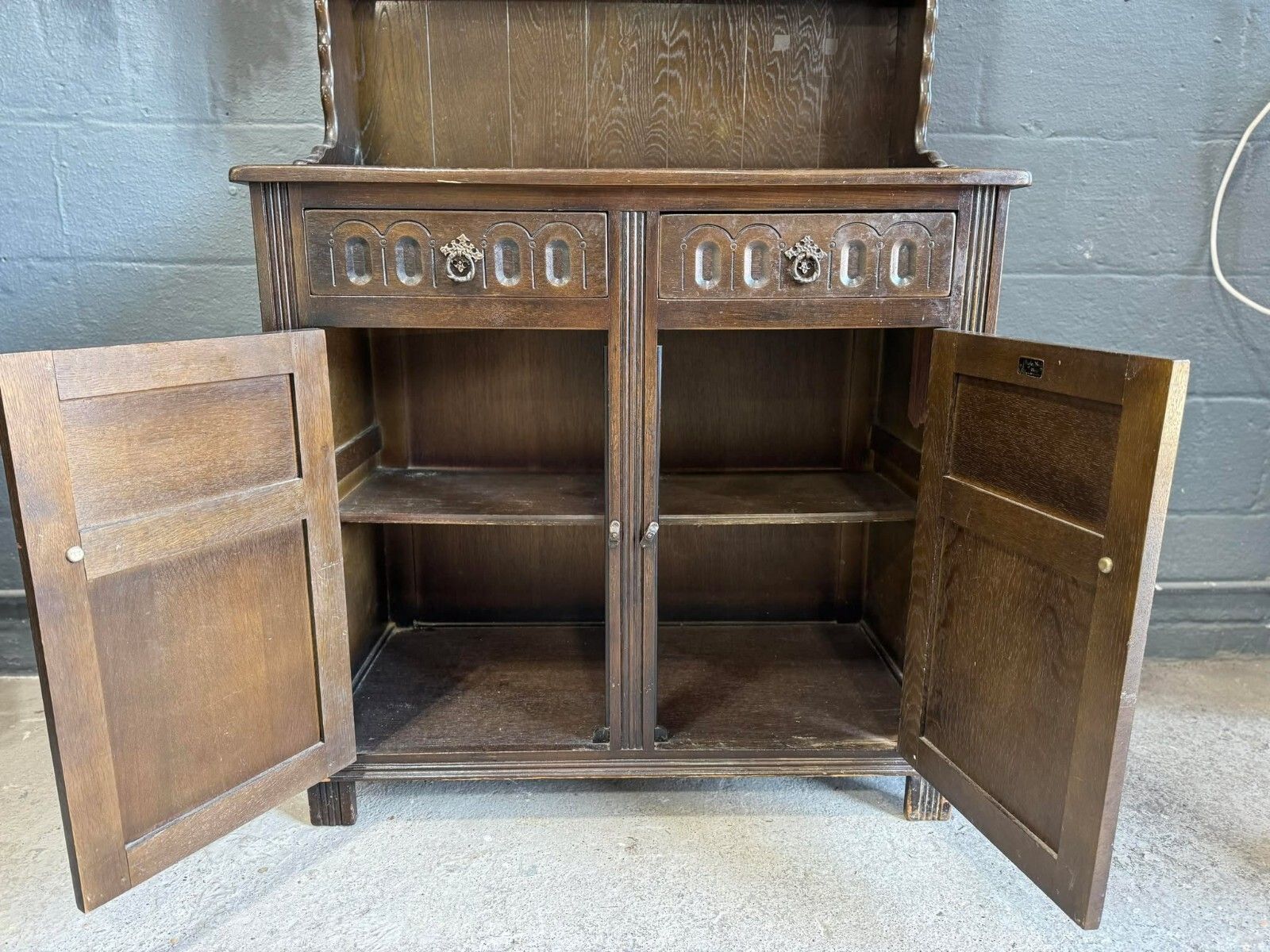 Vintage Welsh Dresser With Plate Racks Ready To Upcycle In Any Colour photo for sale