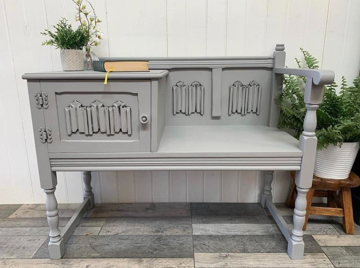 Old Charm Style Vintage Telephone Seat/Table Hallway Unit photo vintage