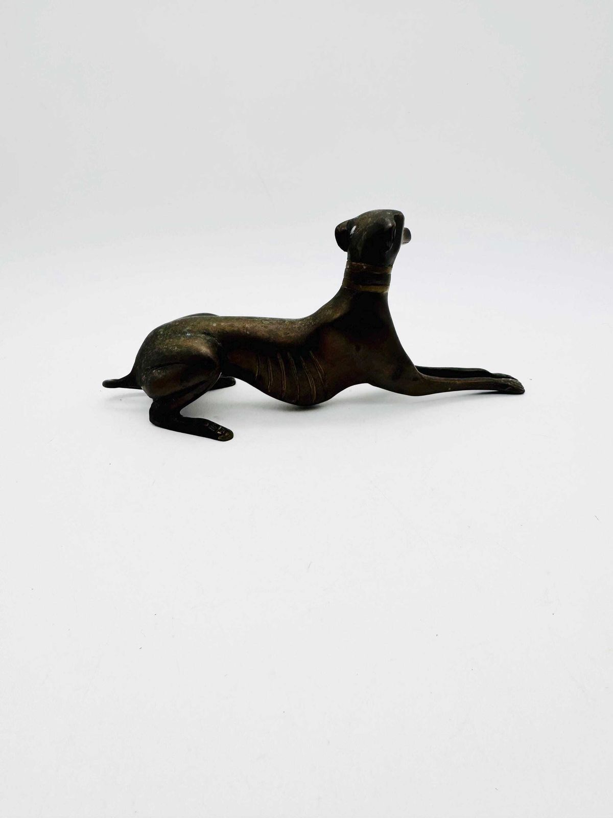 Vintage Brass Whippett Figurine, Bronze Dog Figurine photo furniture